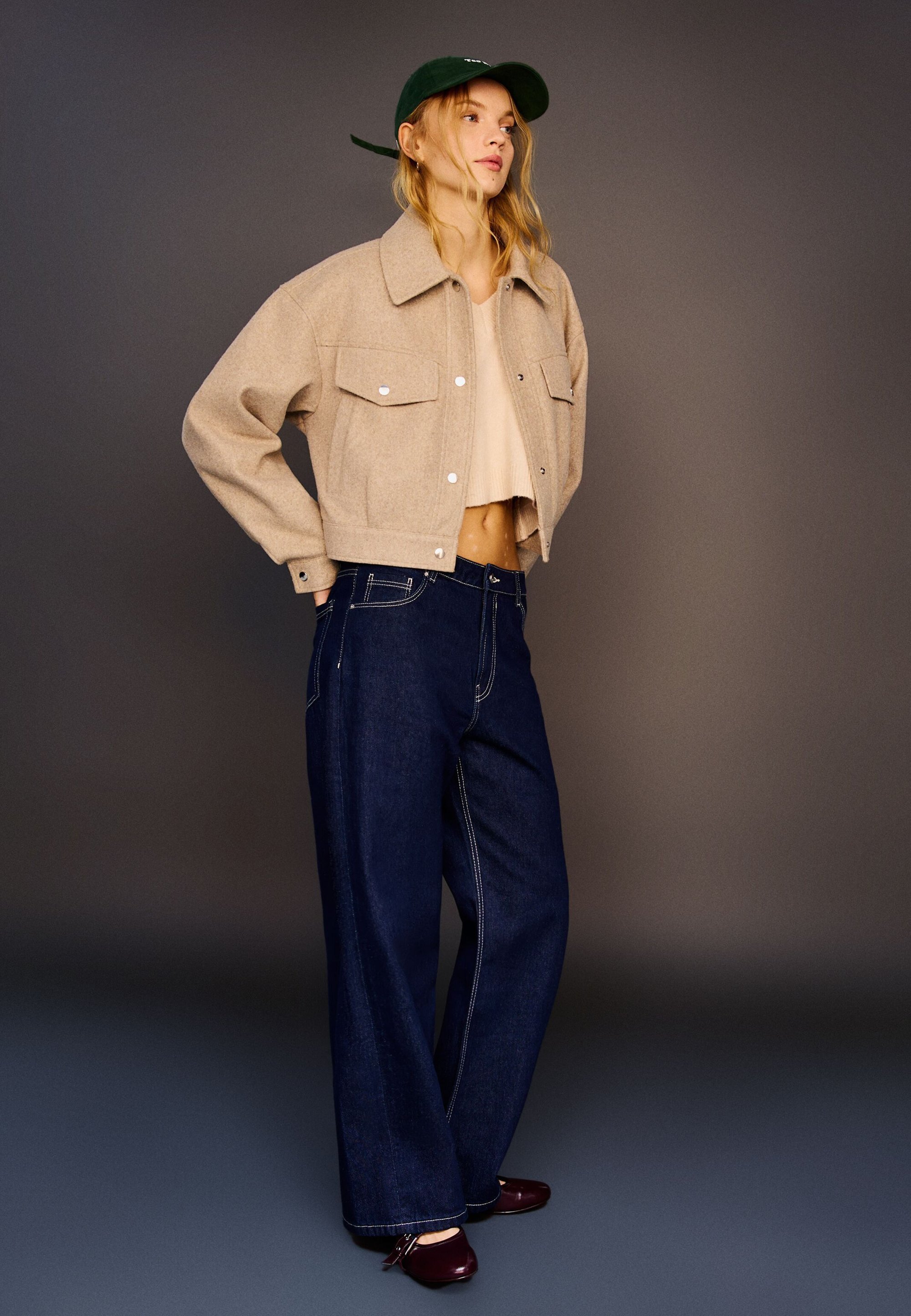 Bershka TRUCKER - Veste d'été - camel