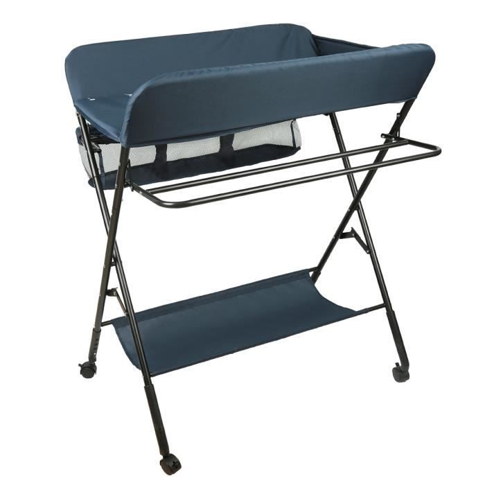 Cambiador plegable Homewell - Azul - 80 * 66 * 98 cm - Con cinturón de seguridad