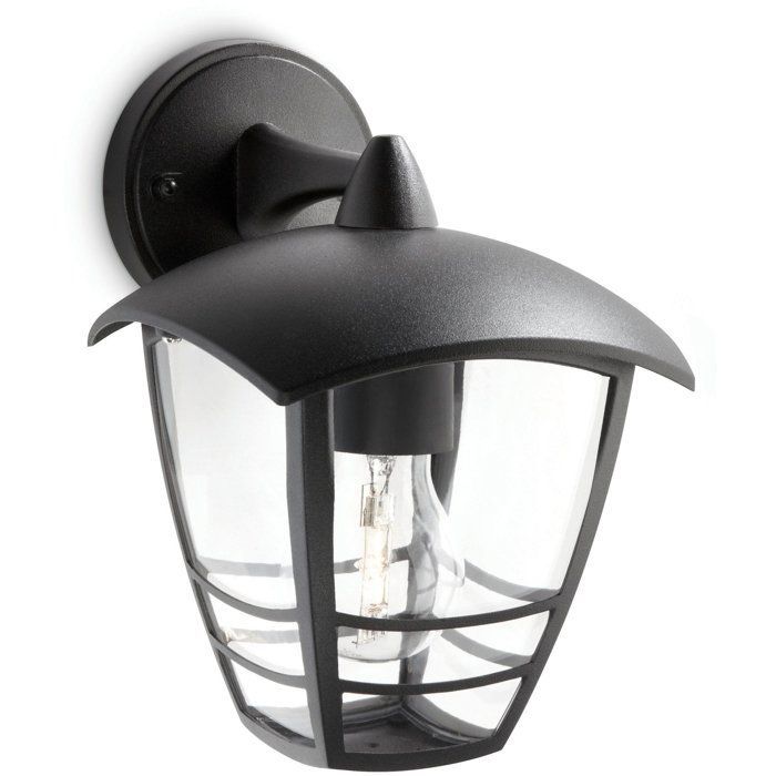 Aplique de pared exterior - PHILIPS - Creek - Orientación hacia abajo - Negro - IP44