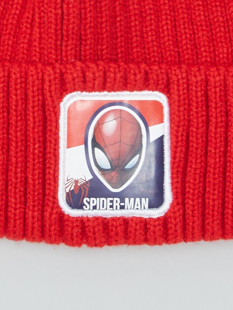 Gorro de malha canelada do Homem-Aranha - VERMELHO