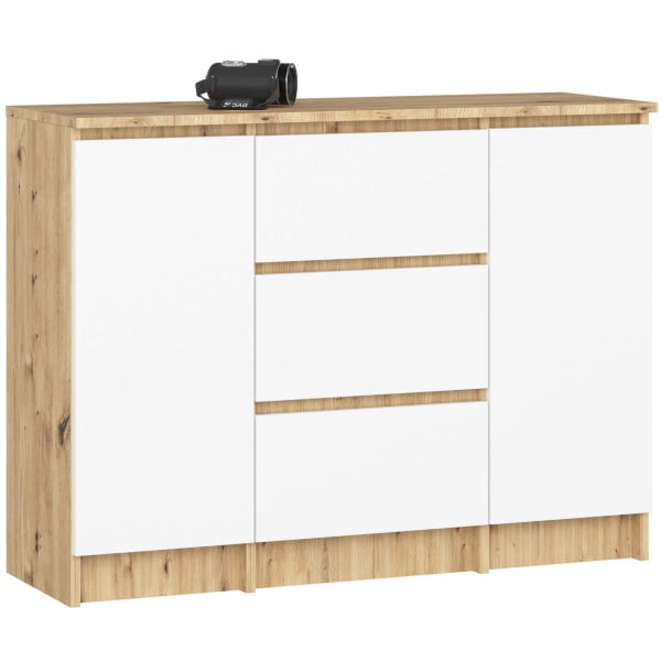 Komoda akord k100 dąb artisan, biały 101x35x76 cm