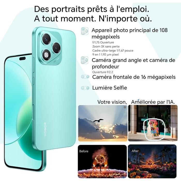 Smartphone Honor 400 Lite 5G de 12 GB/256 GB, color verde (Marrs Green), doble SIM