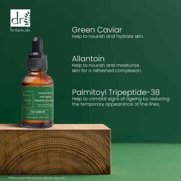 Siero contorno occhi al caviale verde Dr Botanicals, confezione doppia da 2 x 15 ml