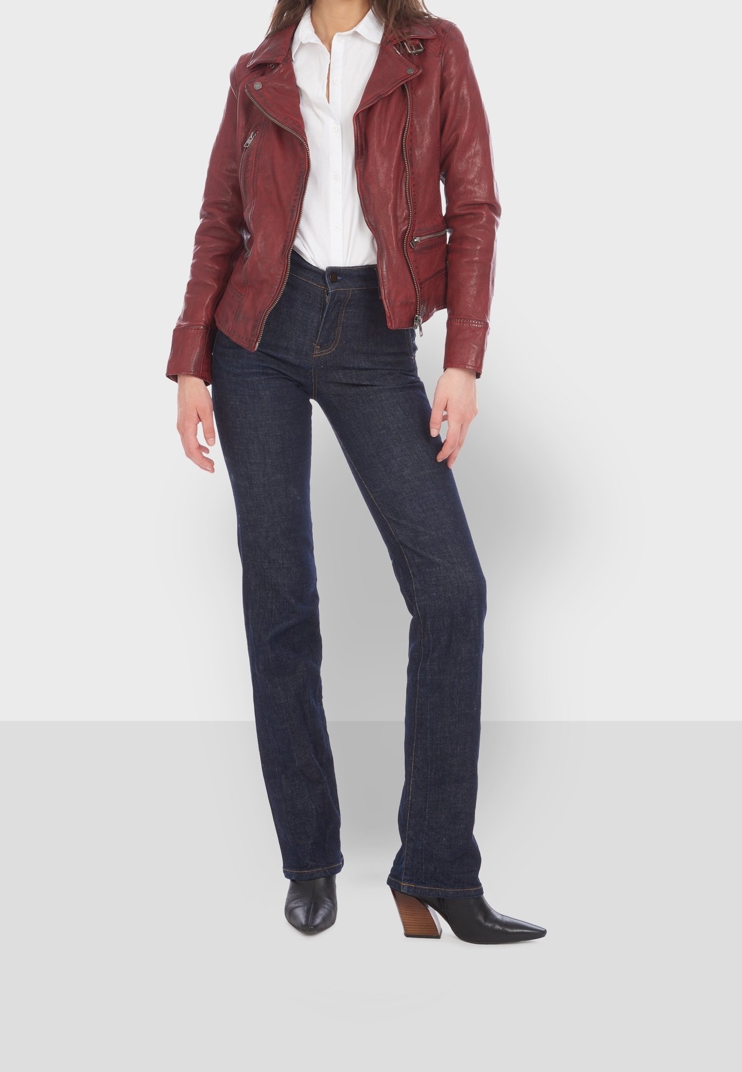Veste en cuir Oakwood - rouge