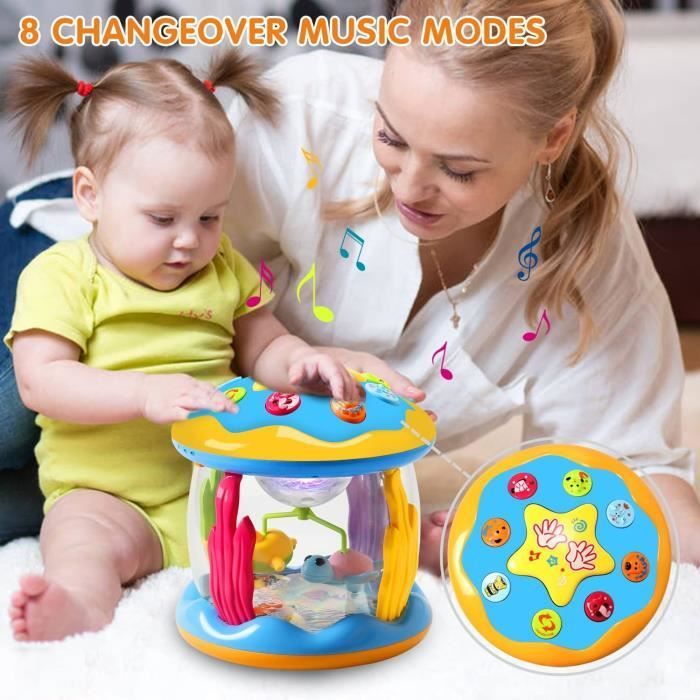 Table d'activité Musicale Jouets Projecteur Rotatif Jouet Bébé 6 18 Mois avec Musique Lumière Jouet Enfants Apprentissage Précoce