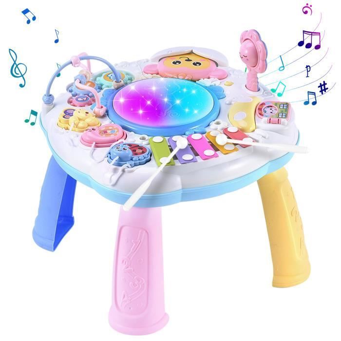 Tavolino attività per neonati, tavolo multi-gioco per lo sviluppo del bambino, giocattolo musicale e interattivo per attività e sviluppo, regalo per neonati dai 9 mesi
