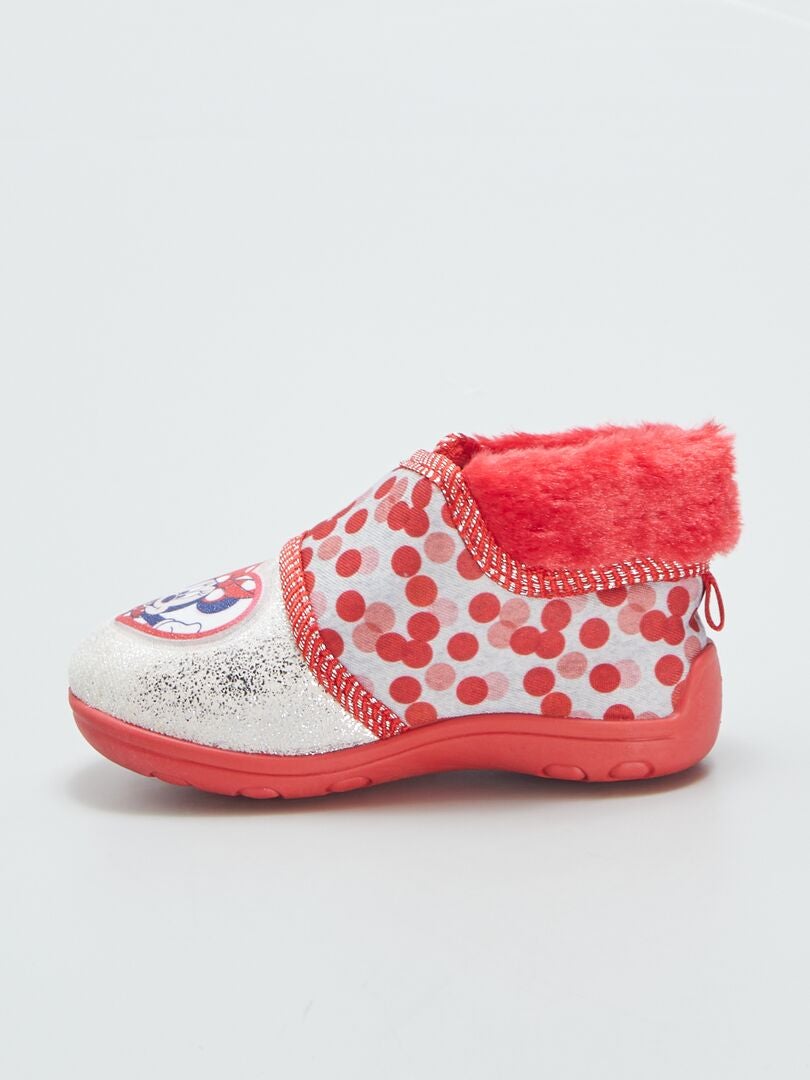 Chinelo de cano alto da Minnie Mouse com fecho de velcro - VERMELHO