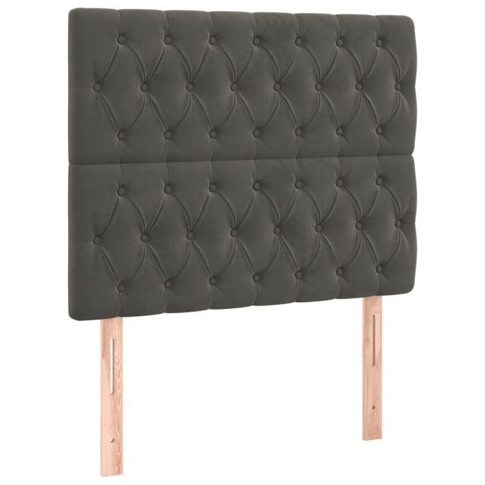 Base de cama de láminas y colchón - Maison Exclusive - Terciopelo gris oscuro - 90x200 cm - Máxima relajación