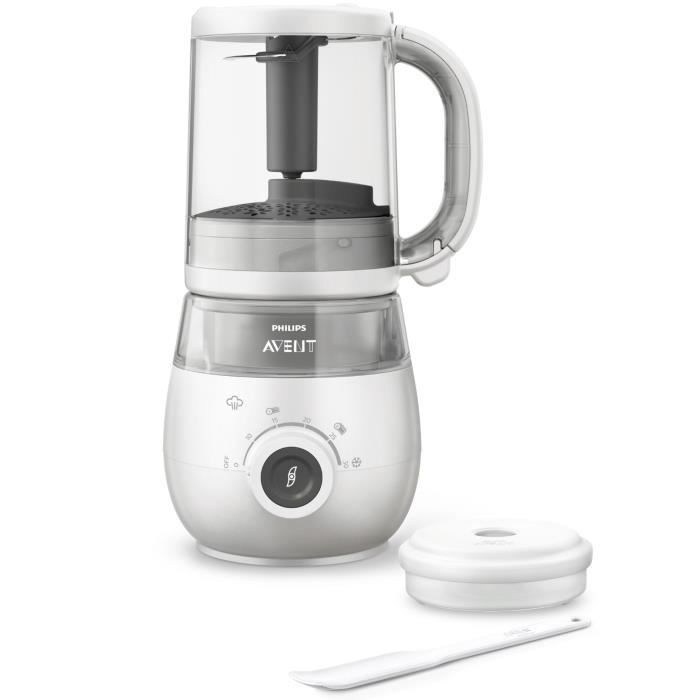 Robot da cucina e frullatore 4 in 1 - PHILIPS AVENT - SCF883/01 - Capacità 1000 ml - Potenza di frullatura 400 W - Grigio
