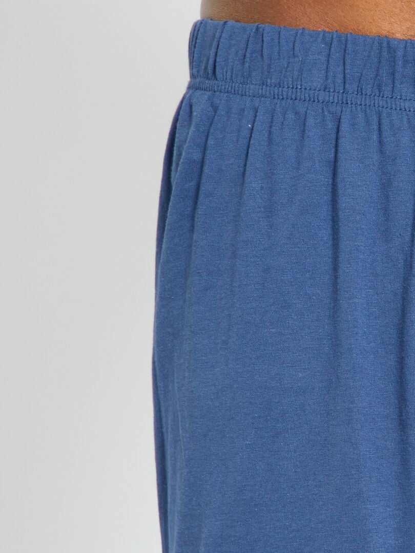 Pijama comprido estampado - 2 peças - azul