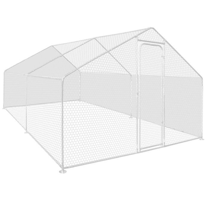 IDMARKET Lonas impermeables blancas, 1 trasera + 2 laterales, 150 g, para recintos de gallineros