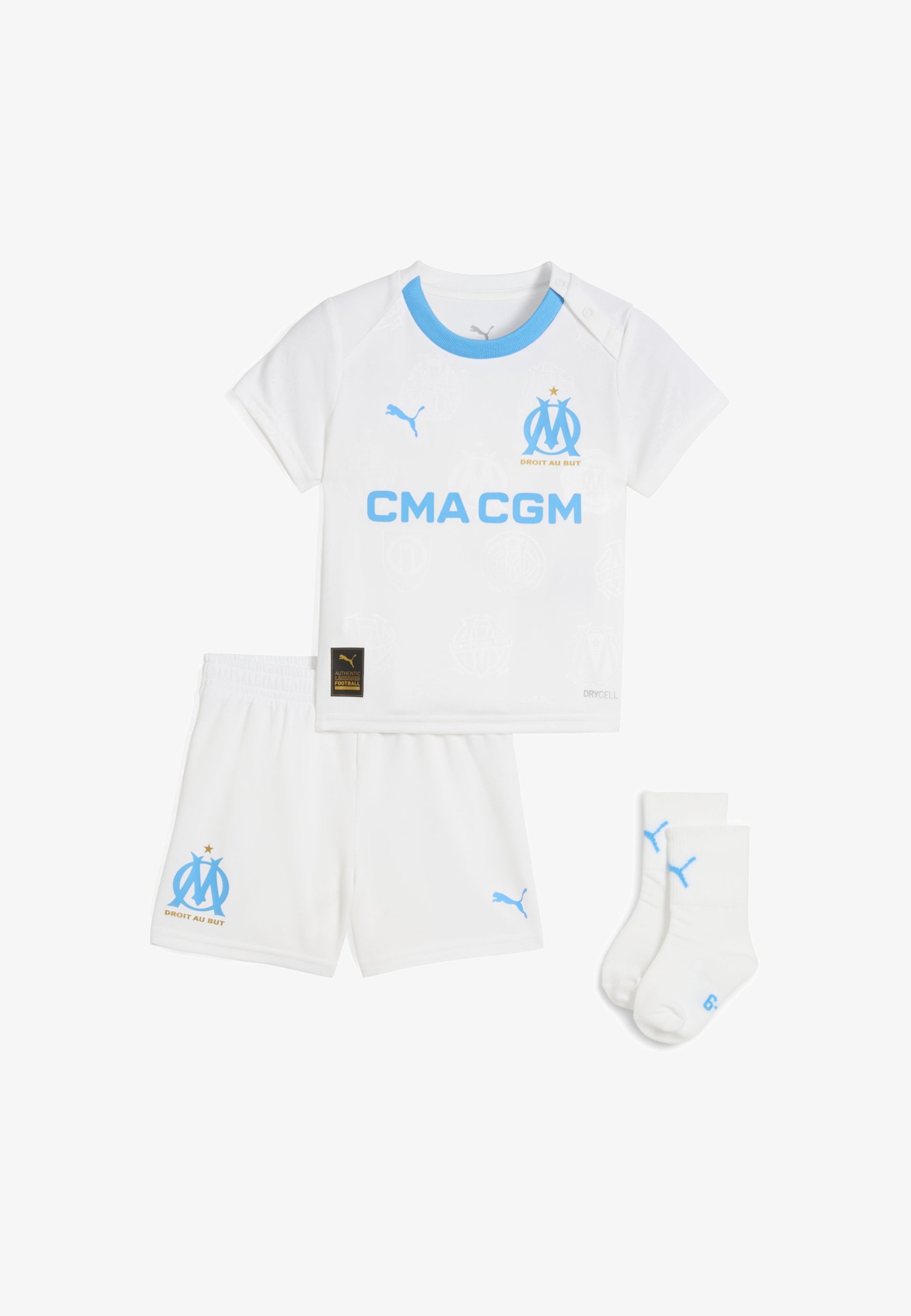 Puma OLYMPIQUE DE MARSEILLE HEIM SET - Rövidnadrág - fehér azúrkék