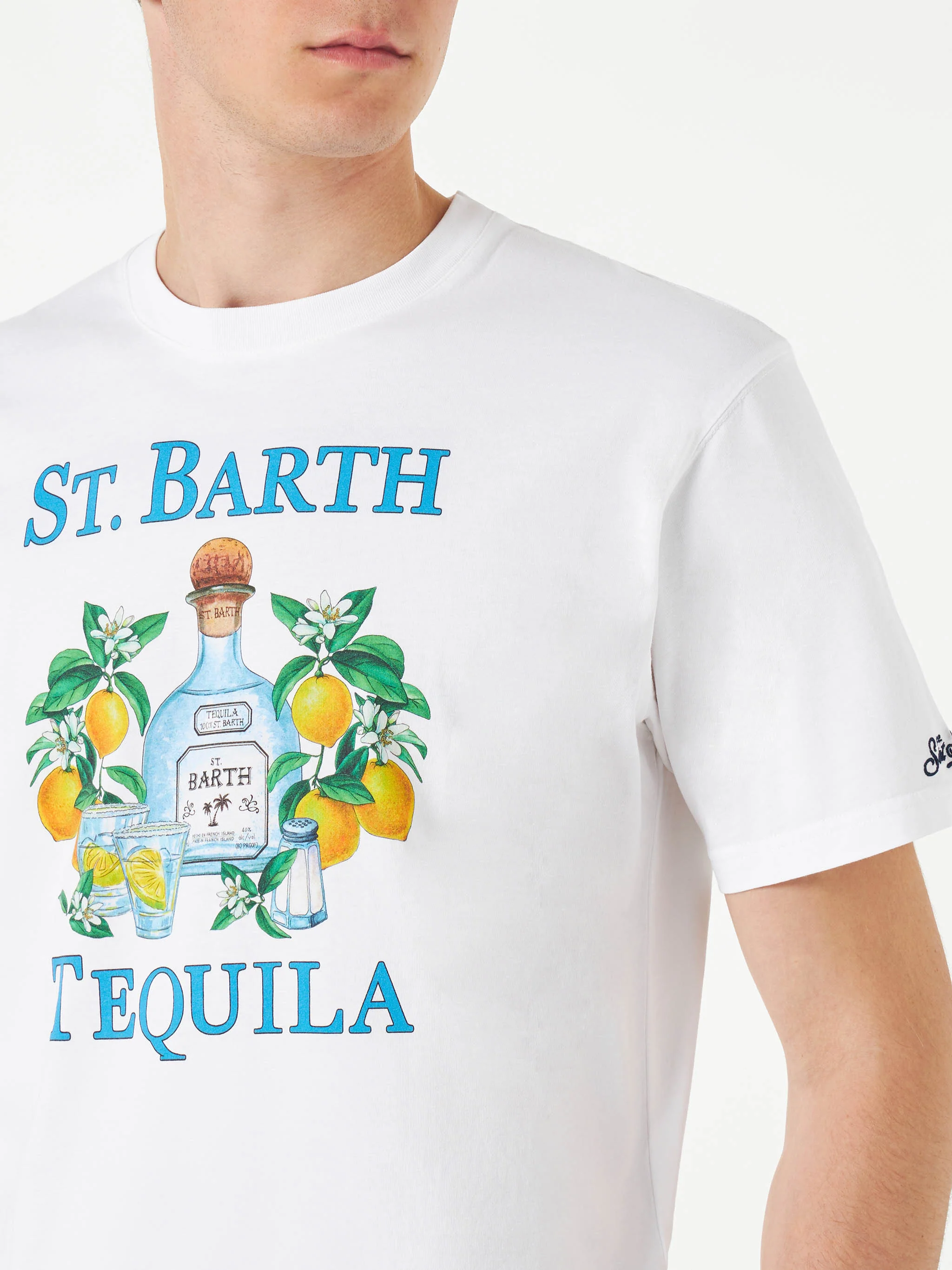T-shirt da uomo in cotone con stampa St. Barth Tequila