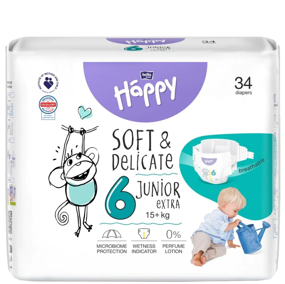 Bella Baby Happy Soft & Delicate Pieluszki Junior Extra 34 szt.