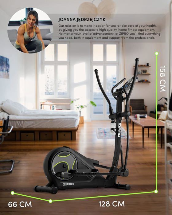 Ellittica - ZIPRO - Crosstrainer Heat - 32 livelli di resistenza - 150 kg - Compatta e silenziosa