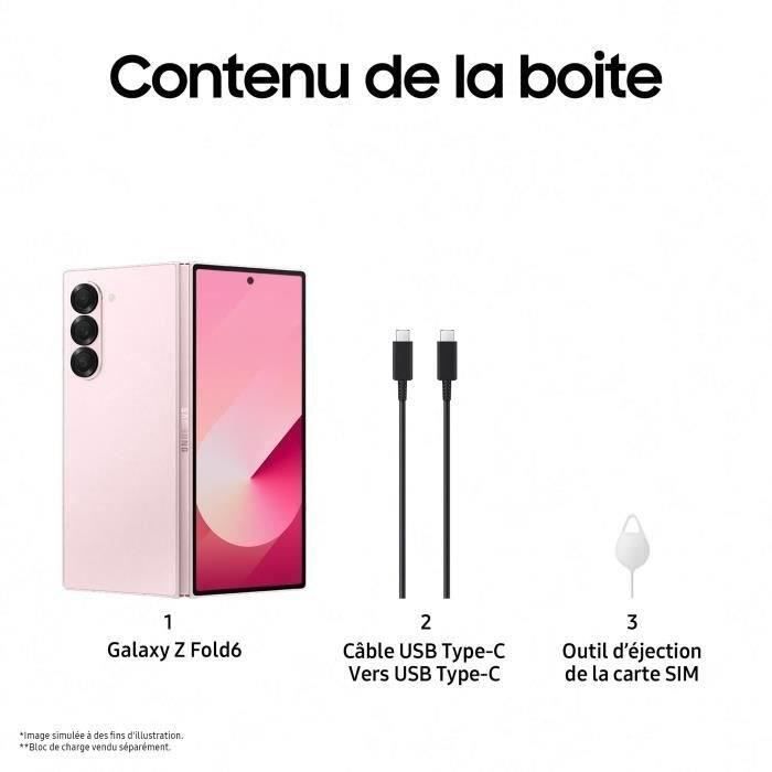 Smartphone Samsung Galaxy Z Fold6 de 512 GB, color rosa