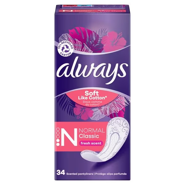 Vložki Always Dailies Soft Like Cotton Normal Fresh, 34 kosov