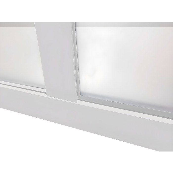 Techo de cristal de aluminio con recubrimiento en polvo, estilo taller - 60x130 cm - Blanco - BAYVIEW