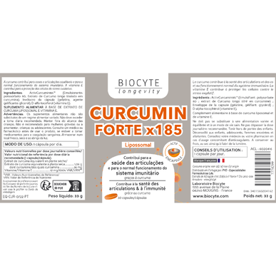 Biocyte Curcumin Forte x185 kapselia Nivelten ja luuston terveydelle 30 kapselia 30 kapselia