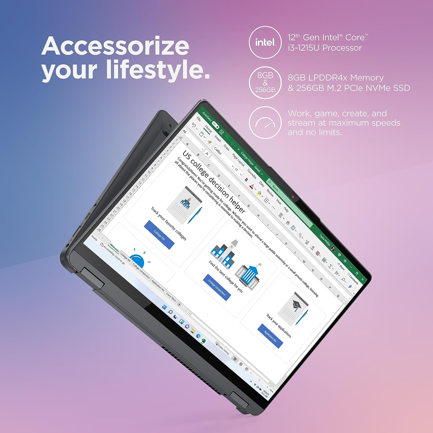 Lenovo IdeaPad Flex 5i - (2023) - Notebook do codziennego użytku - Laptop 2 w 1 - Windows 11, ekran dotykowy WUXGA 14
