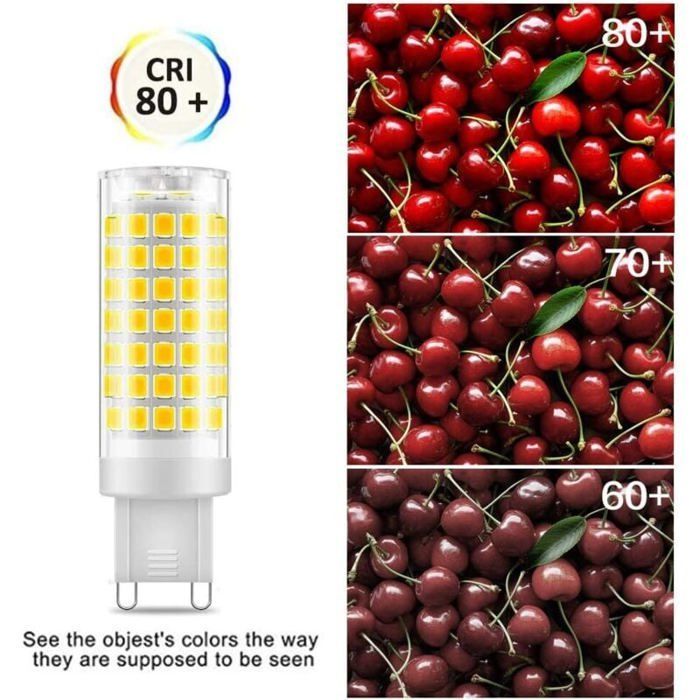 Ampoule G9 LED Blanc Froid 6000K 7W Lampes Equivalente 60W Halogène Lumière 650LM  G9 Standard AC 220-240V Non-dimmable Lot de 6