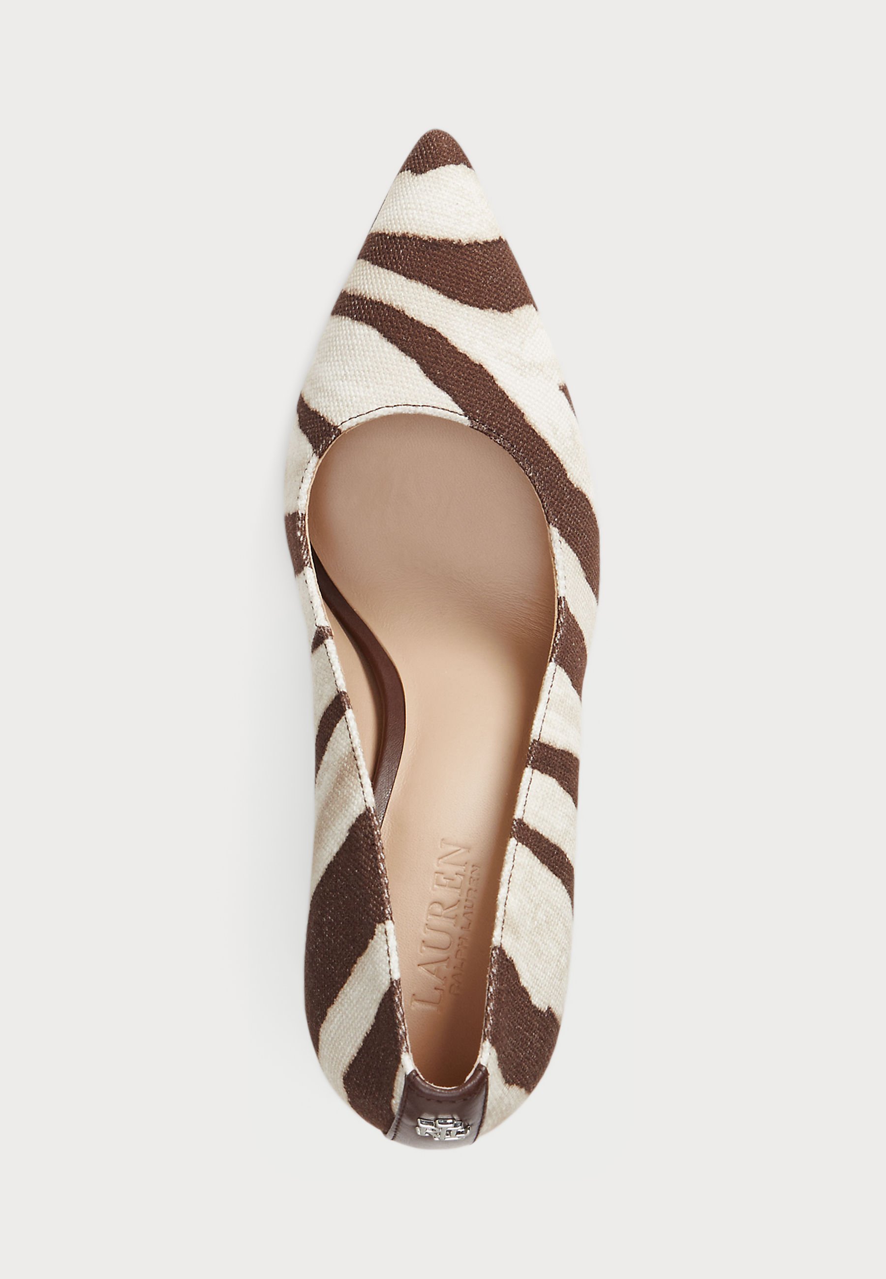 Escarpins Lauren Ralph Lauren LINDELLA II en toile à imprimé zèbre - Talons classiques - marron foncé/blanc cassé