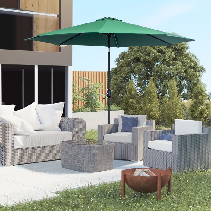 Outsunny - Parasol - Metaal - 295x295x250cm - Groen