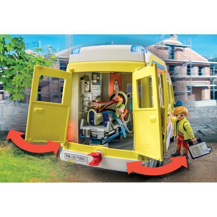 PLAYMOBIL 71202 Ambulance met licht- en geluidseffecten, City Action Rescue Team