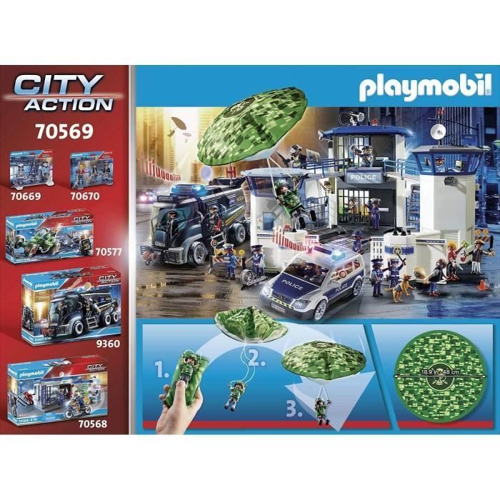 PLAYMOBIL 70569 Politiehelikopter en parachutist, Stadsactie, Politie, Leeftijd 4+