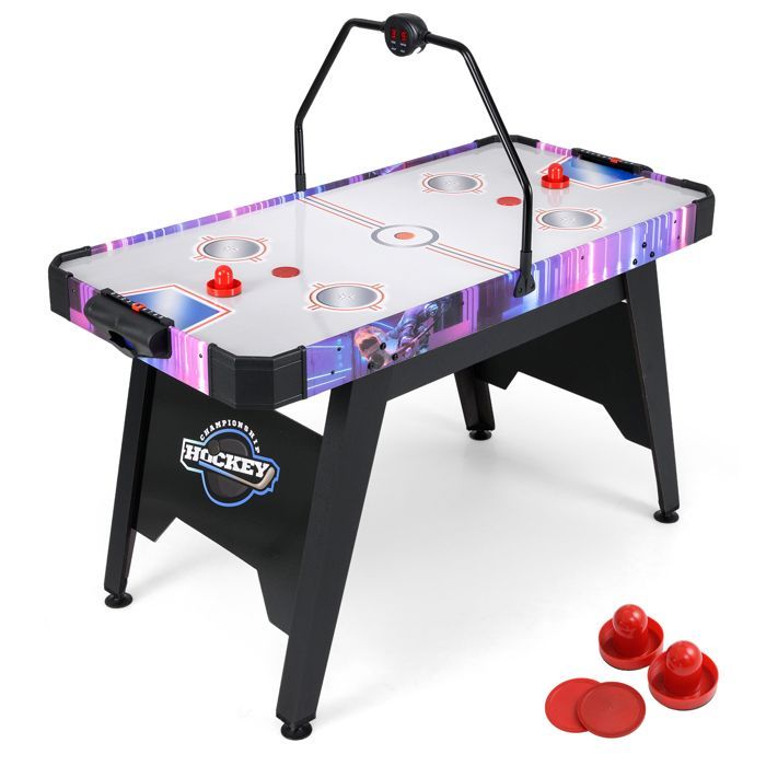 Mesa de hockey de aire DREAMADE para niños y adultos, mesa de juegos arcade de 144 cm con marcador digital LED.