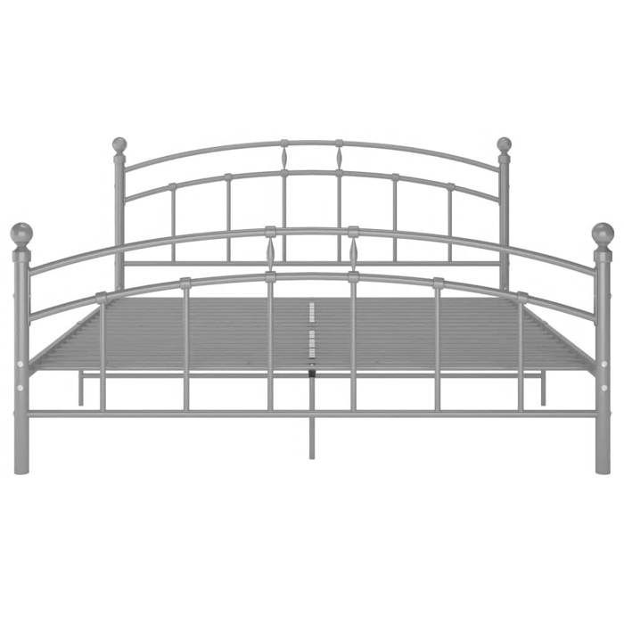 Grigio 200 x 200 cm - Letto in metallo - Portata massima 150 kg - Struttura letto - Materasso non incluso - Metallo grigio 200x200 cm 005_769789