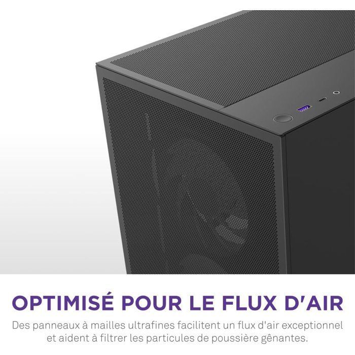 Case mid-tower ATX compatto NZXT CC-H52FB-R1 - H5 Flow RGB con ventole RGB incluse - Nero
