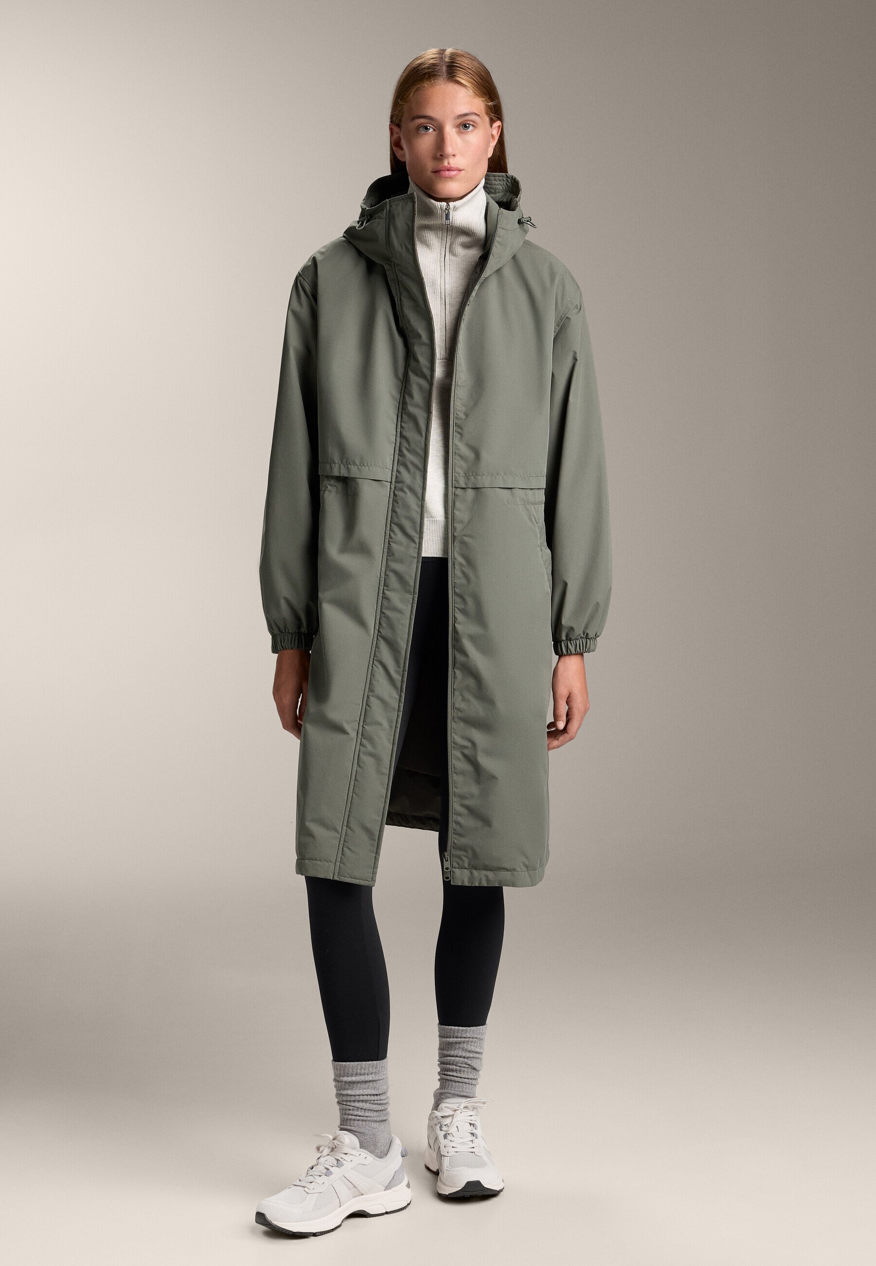 OYSHO FELLEX® AEROGEL 10K WATERPROOF LONG PADDED - Giacca impermeabile - verde scuro