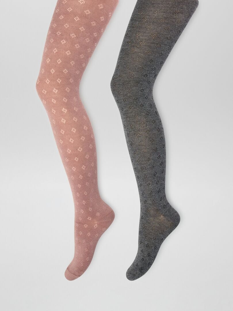 Conjunto de 2 medias de punto calado - GRIS