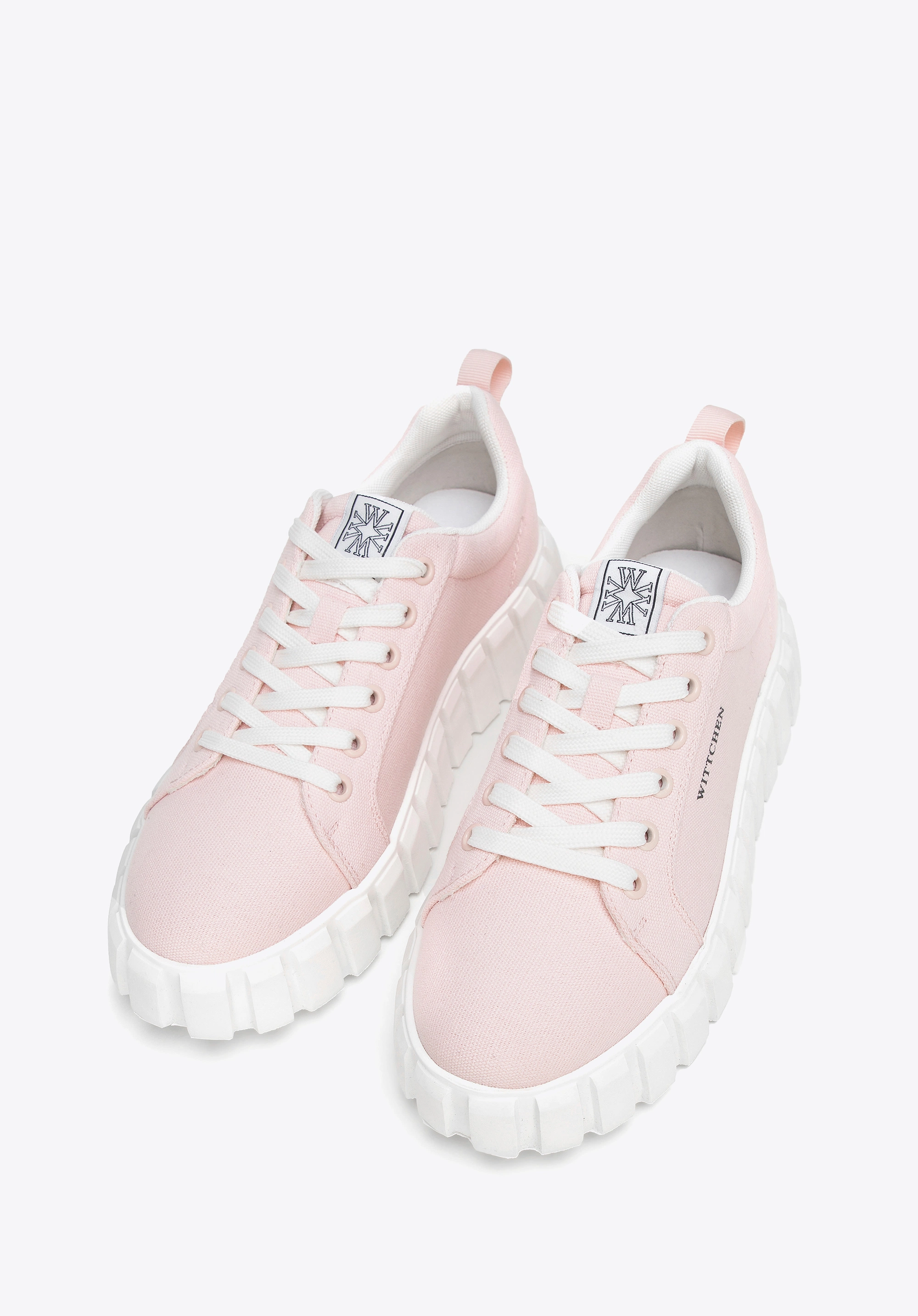 Damskie sneakersy na platformie różowe