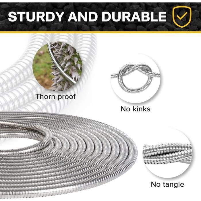 Tuyau d'Arrosage Extensible 30M en acier inoxydable -Tuyau Arrosage Flexible avec Pistolet pour Jardin