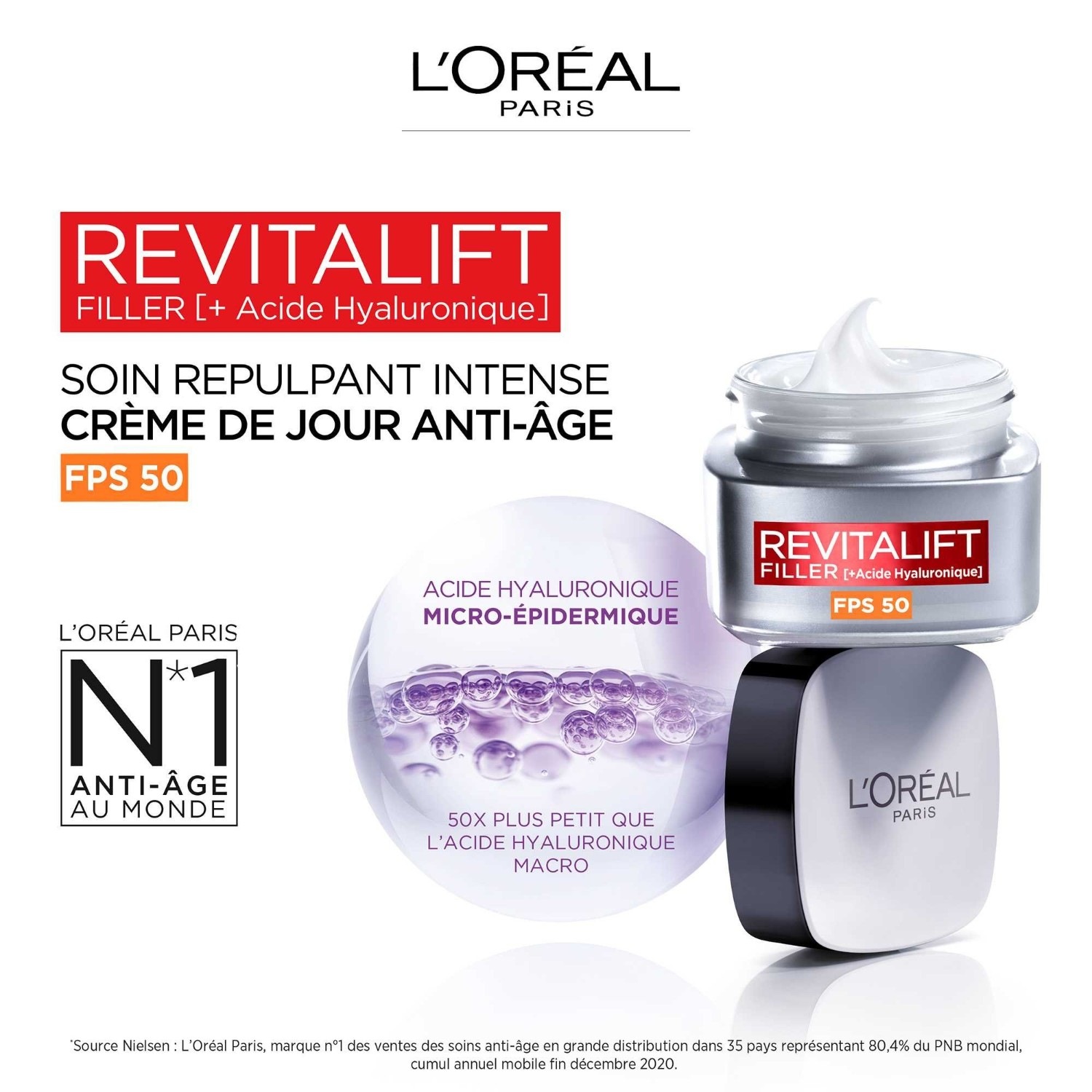 L’Oréal Paris Revitalift Filler + acide hyaluronique FPS 50