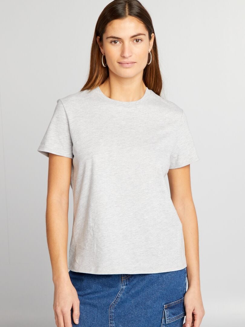 Camiseta de punto lisa - GRIS