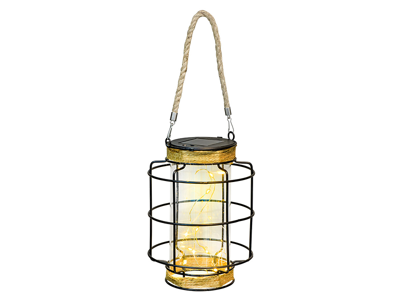 Lampion solarny Peonia LED metalowy czarny
