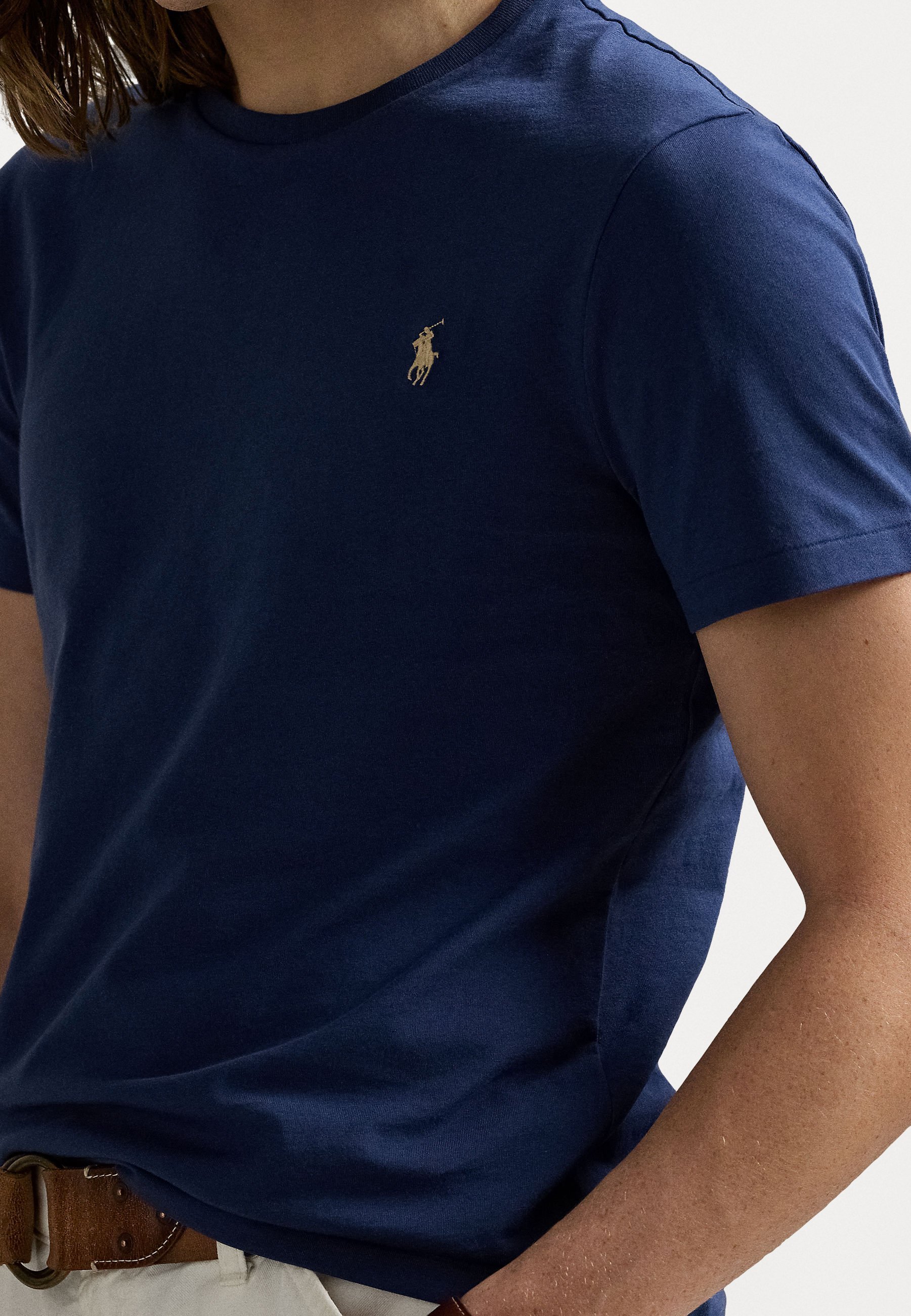 Polo Ralph Lauren CUSTOM SLIM FIT JERSEY CREWNECK T-SHIRT - T-shirt basic - blu navy rustico