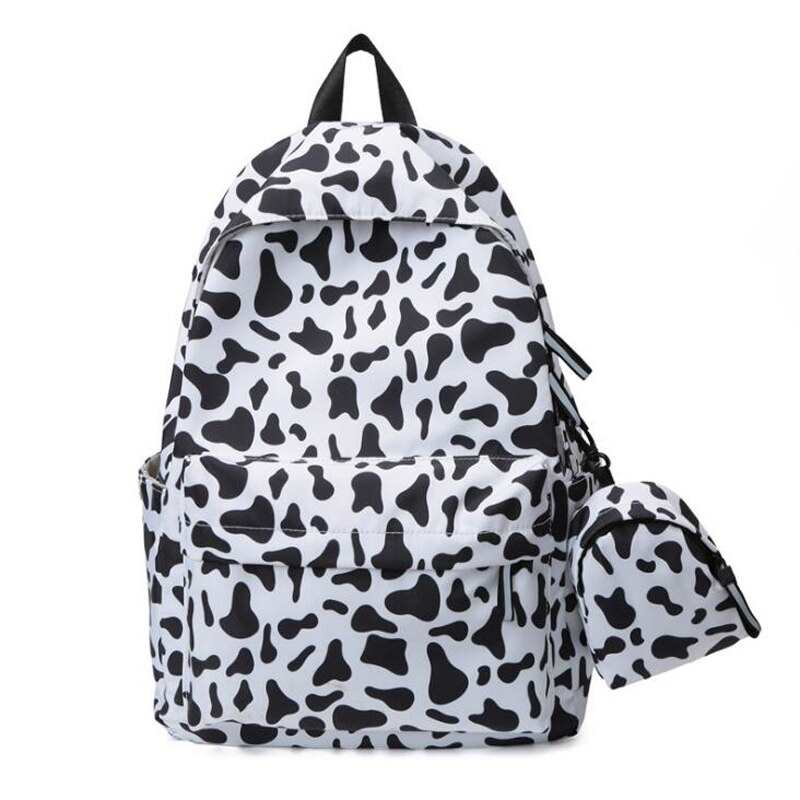 Lot de 2 sacs à dos tendance en nylon pour femme, motif zèbre, sac pour ordinateur portable, sac de voyage, sac bandoulière grande capacité, sac d'extérieur, sac d'école