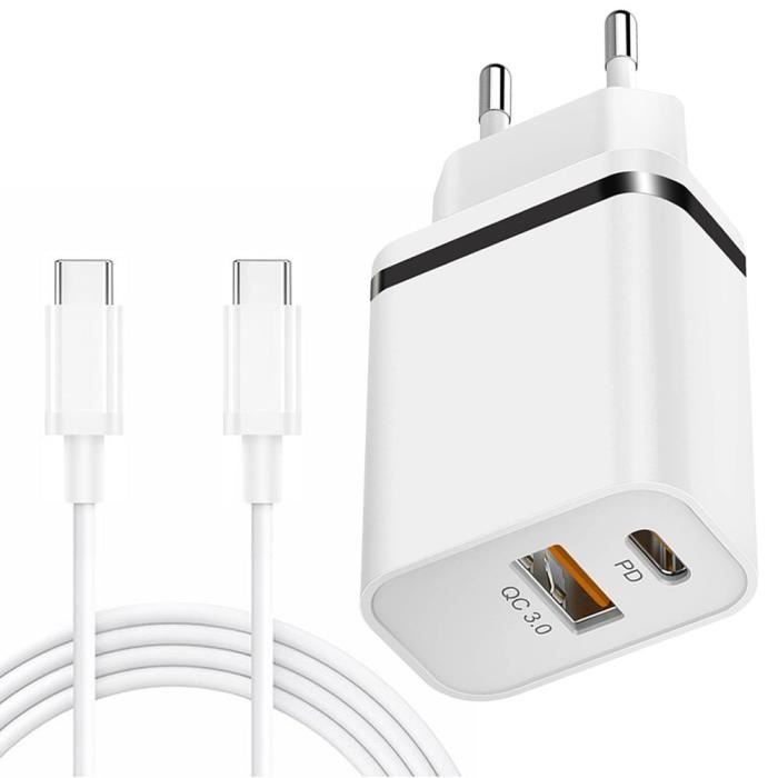 2-Port PD + QC 3.0 Fast Charger - Xiaomi - 13 - 13 Pro - 13 Ultra - 1M USB-C Cable - Compact