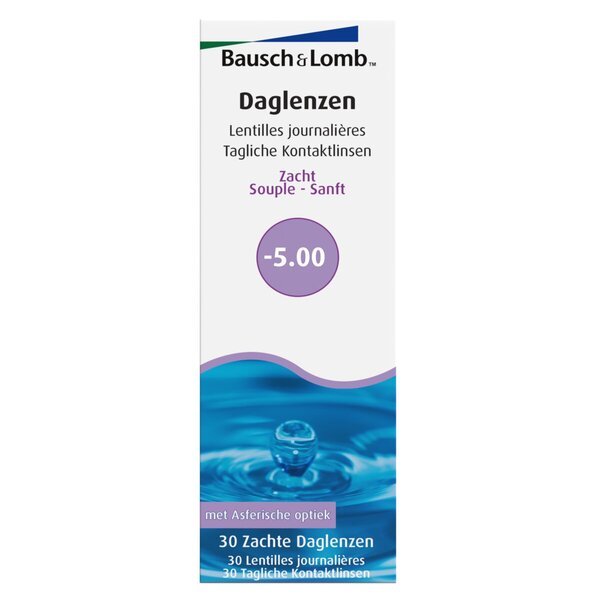 Bausch + Lomb -5.00 mehke dnevne kontaktne leče<br>Medicinski pripomoček - 30 kosov