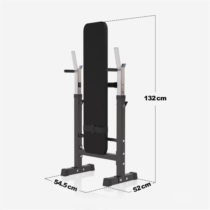 GORILLA SPORTS® Gewichthefbank - met halterrek - Verstelbaar, schuin, zwart - Gewichthefbank