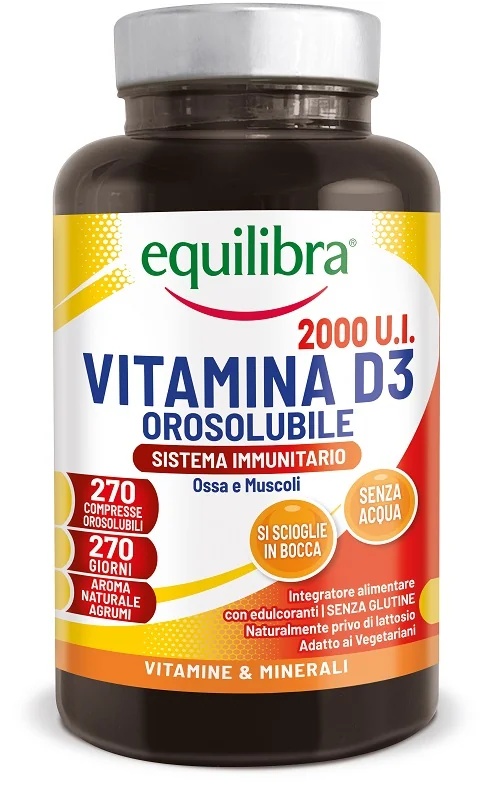 EQUILIBRA Equilibra peroralno topni vitamin D3 270 tablet podpira delovanje mišic