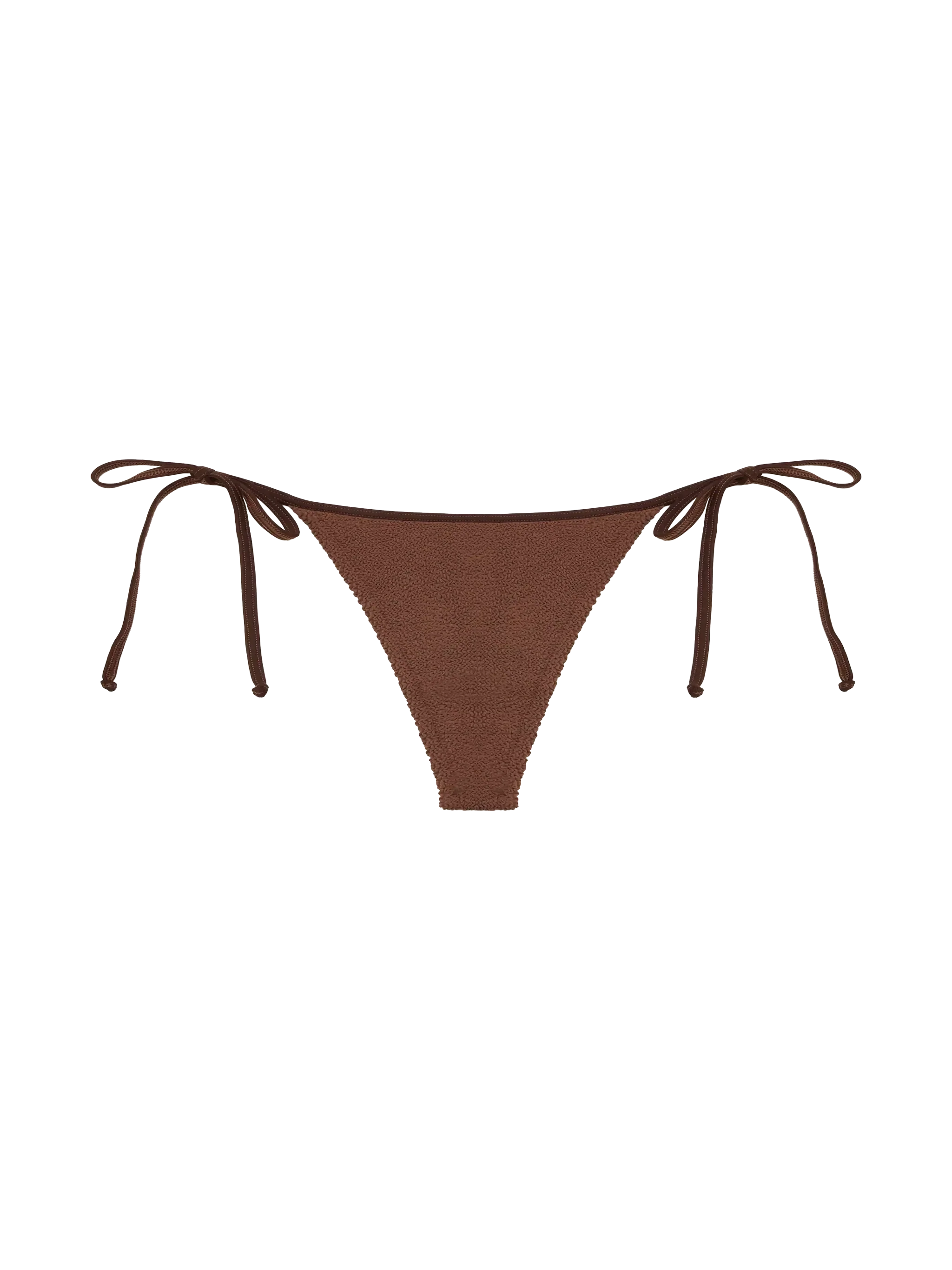 Norah, le slip de plage marron caramel froissé le plus coquin