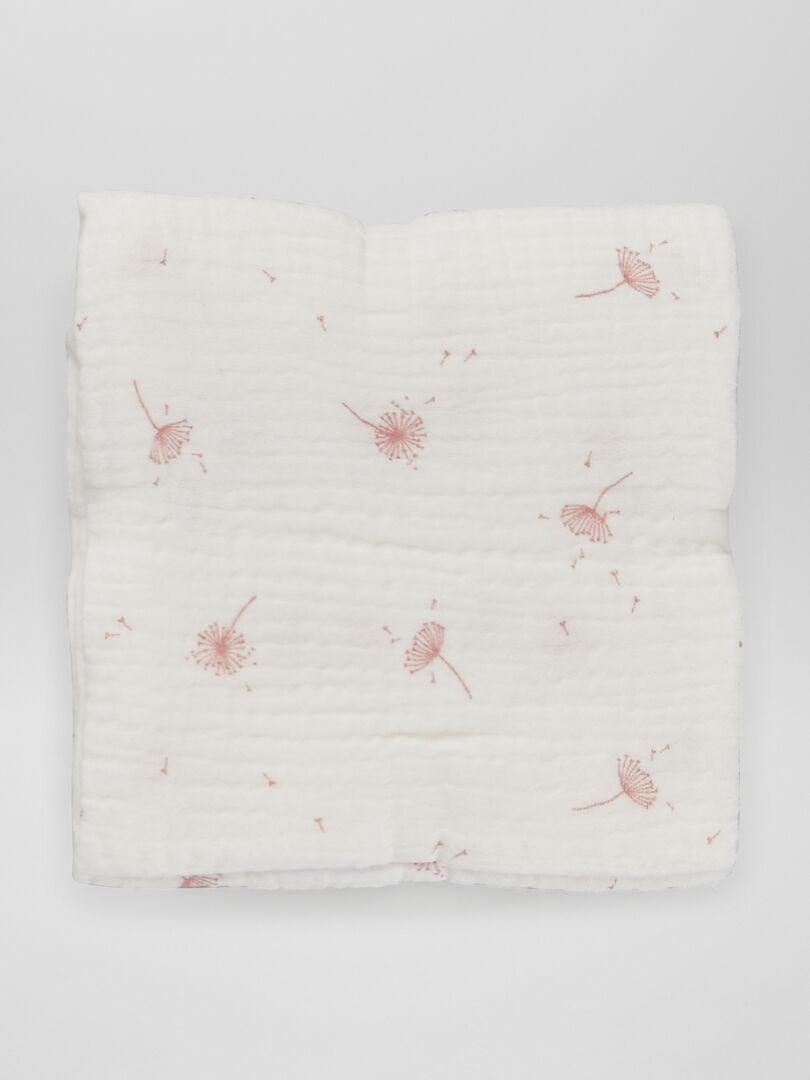 Conjunto de 3 mantas de gaze de algodão - ROSA