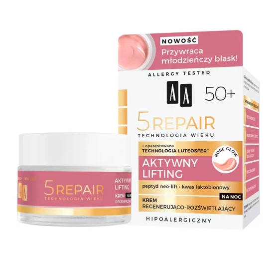 AA 5 Repair Aktywny Lifting 50  regenerujący krem rozświetlający na noc 50 ml