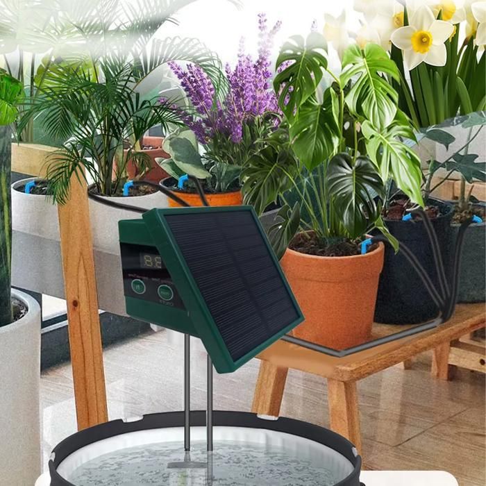 Sistema di irrigazione a goccia - YYV - 10 piante - 30 programmi - Pannello solare - Tubo flessibile da 10 m