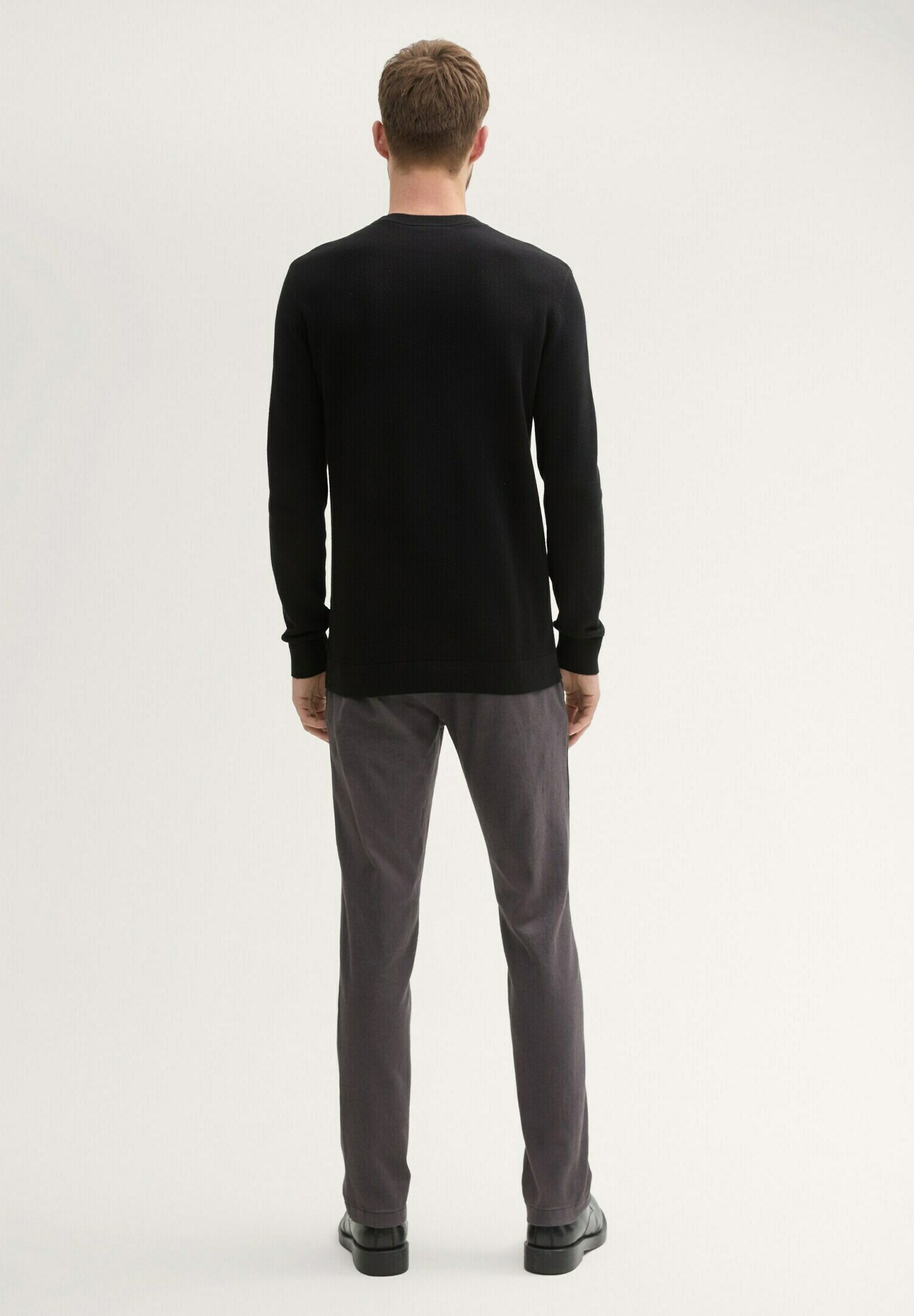 TOM TAILOR TRAVELER - Broek - grijs met zwarte zigzagstructuur